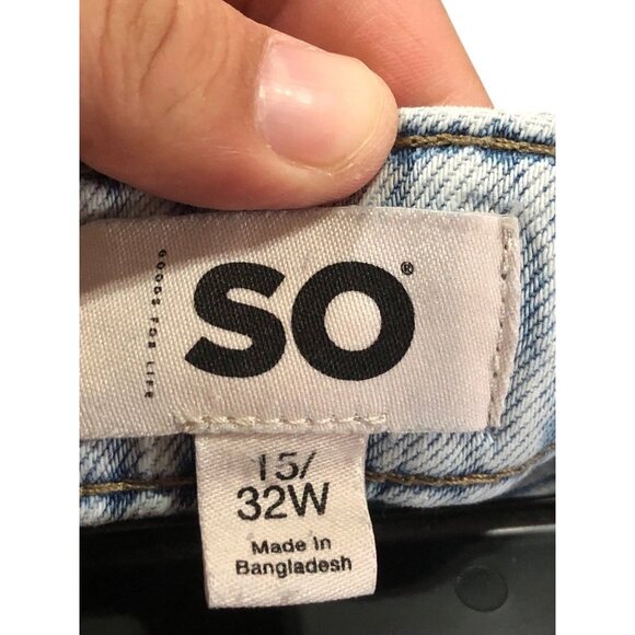 Light Blue Grunge Baggy Multi Pocket Oversize Hardware Carpenter Jeans Sz 15/32W - Picture 2 of 16